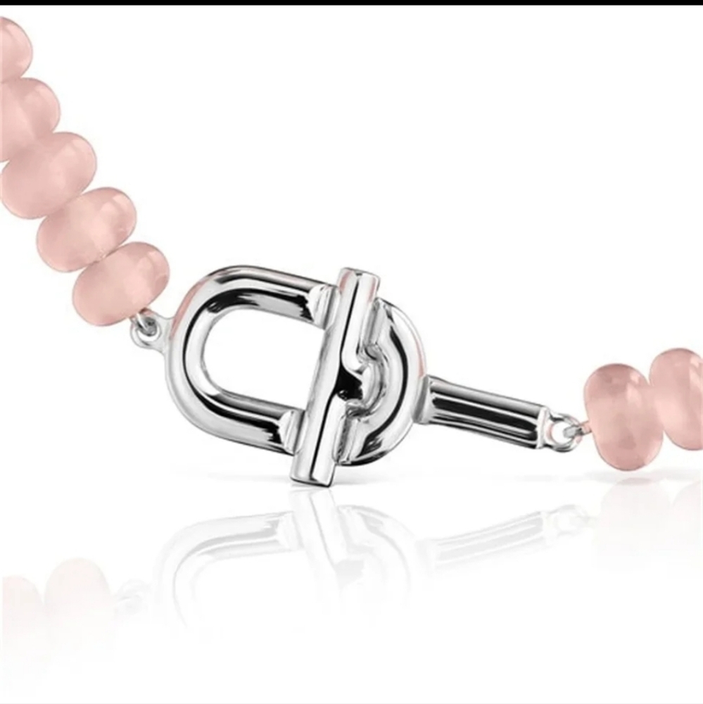 Tous Manifesto Pink Chalcedony Silver Bracelet - Picture 3 of 8